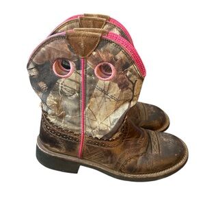 Ariat Pink and Brown Western Boots